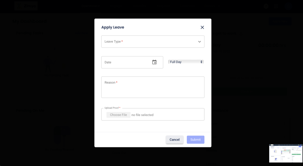 Leave application form