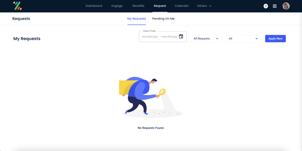 Zimyo HRMS Request page