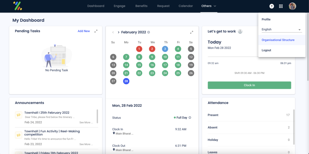 Zimyo HRMS Dashboard