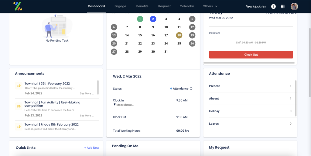 Zimyo HRMS Dashboard