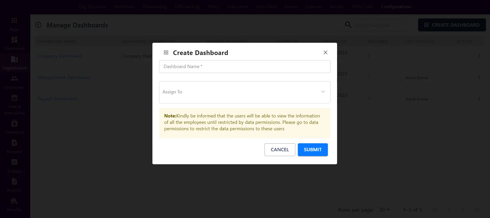 Create Dashboard