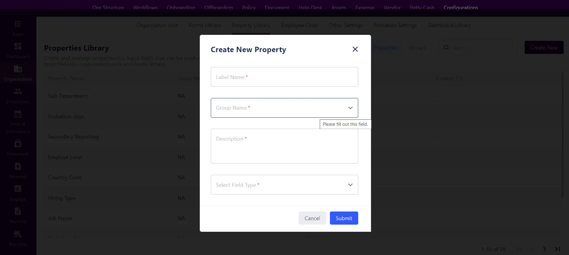 Create new property