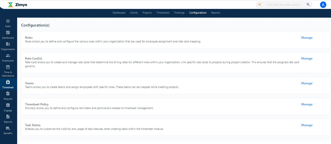 Timesheet Configurations