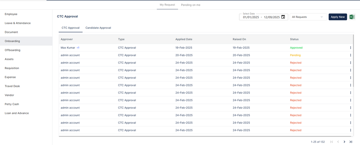 Onboarding Requests